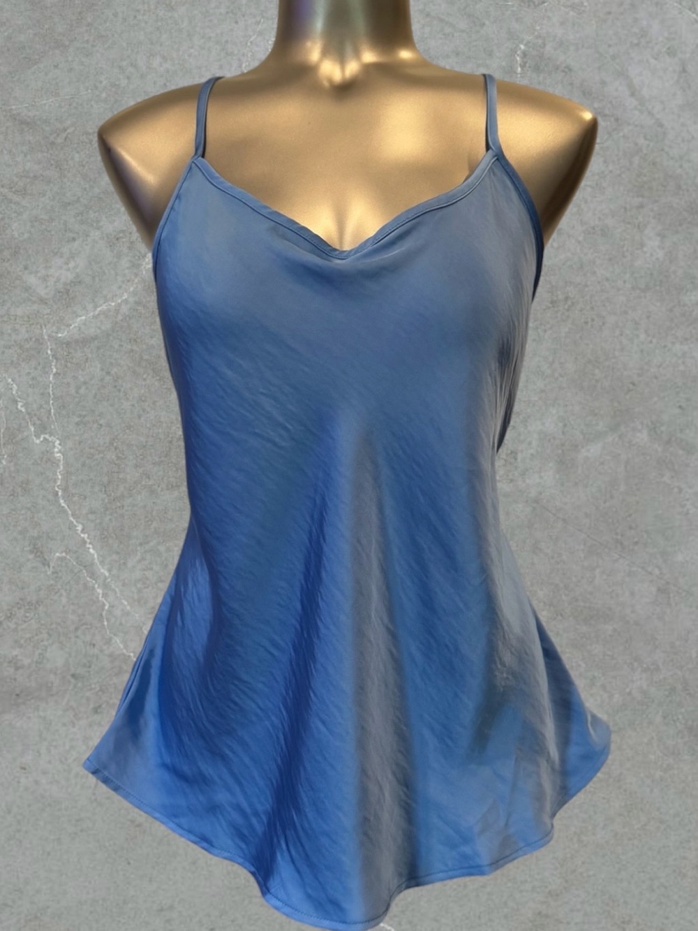 $10 Add-on | Blue Satin V-Neck Camisole